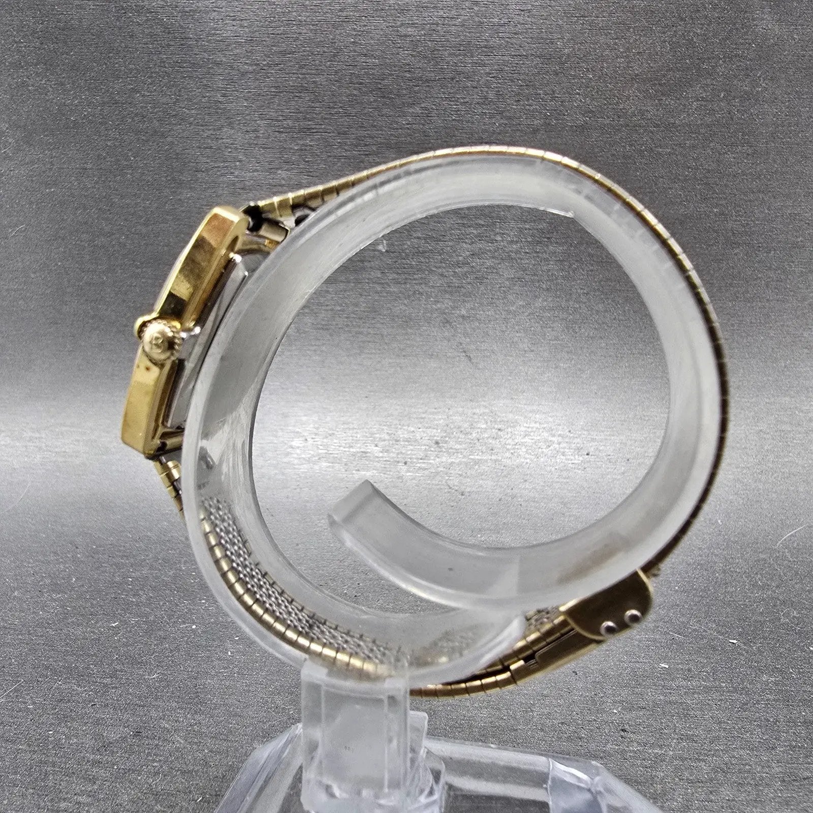 Bulova Dior Tank Watch Women 25mm Champagne Dial Gold Tone Manual PARTS Vintage7