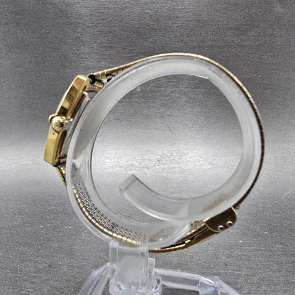 Bulova Dior Tank Watch Women 25mm Champagne Dial Gold Tone Manual PARTS Vintage7