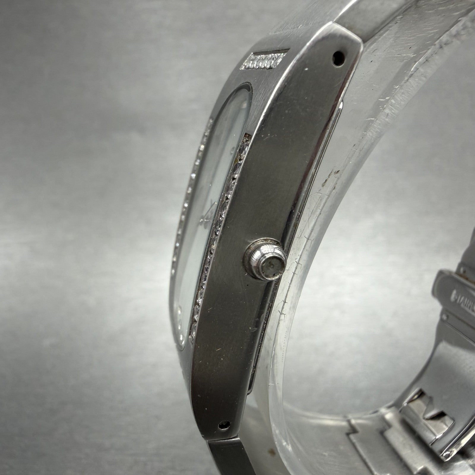 Croton Tank Watch Women 17mm MOP Dial Steel Crystal Bezel Rectangle  New Battery2