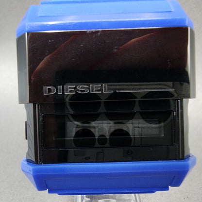 Diesel Digital Watch Men 48mm Digital Blue Tone Black Dial Rectangle New Battery