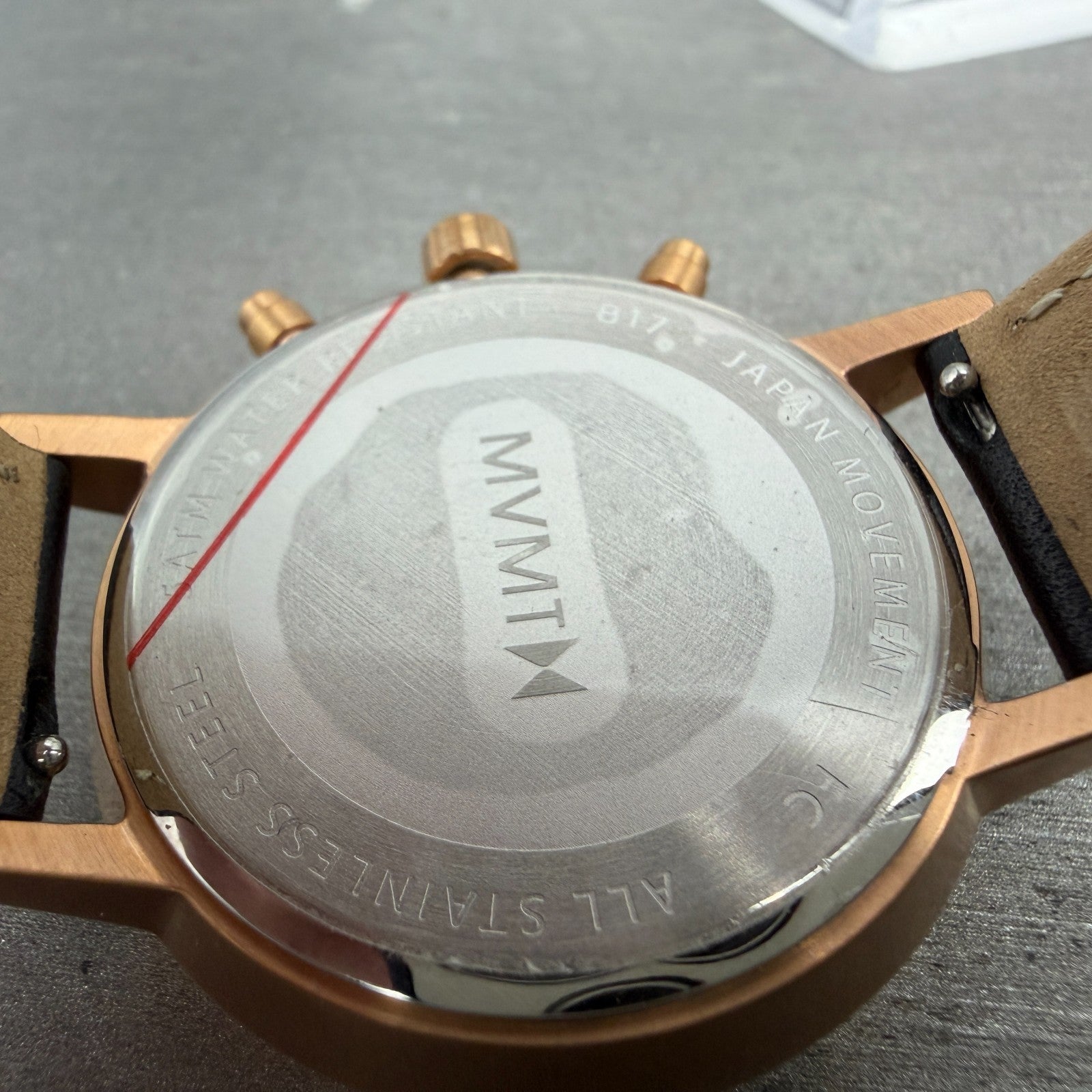 MVMT Nova Crux Watch Women 38mm Black Dial Rose Gold Tone Day New Battery9