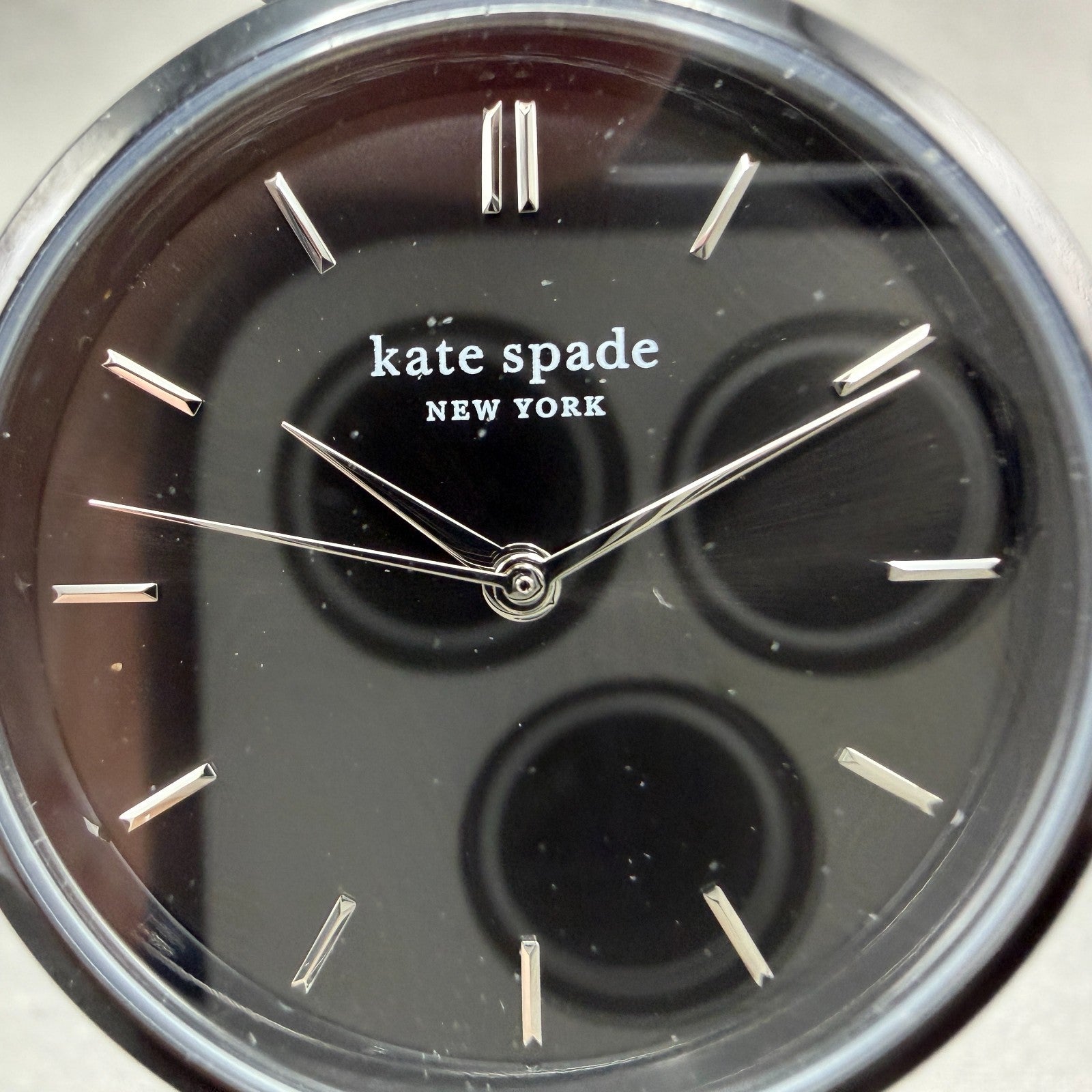 Kate Spade Holland Watch Women 34mm Black Dial Black Tone Round New Battery1