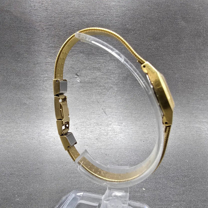 Seiko Watch Women 17mm Gold Dial Gold Tone Oval 2C20-6450 New Battery Vintage8