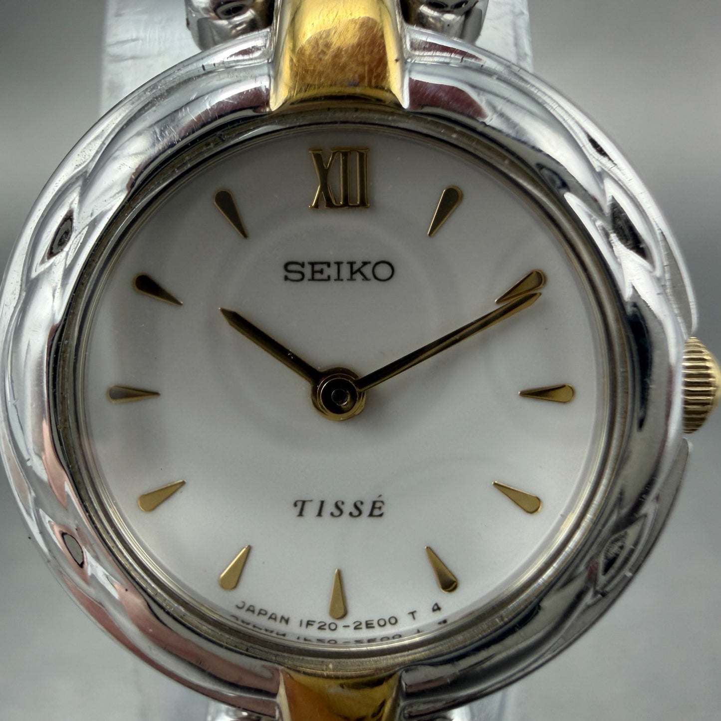 Seiko Tisse Watch Women 21mm White Dial Two Tone Round 1F20-0J90 New Battery1