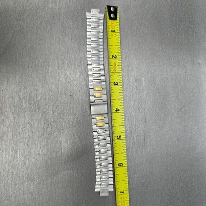 Seiko Landy Bracelet 18mm Stainless Steel Two Tone Folding Clasp VTG Japan15