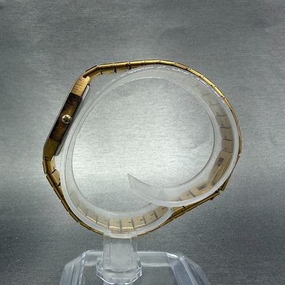 Bulova Watch Women 12mm Black Dial Gold Tone Octagon 92T22 New Battery6