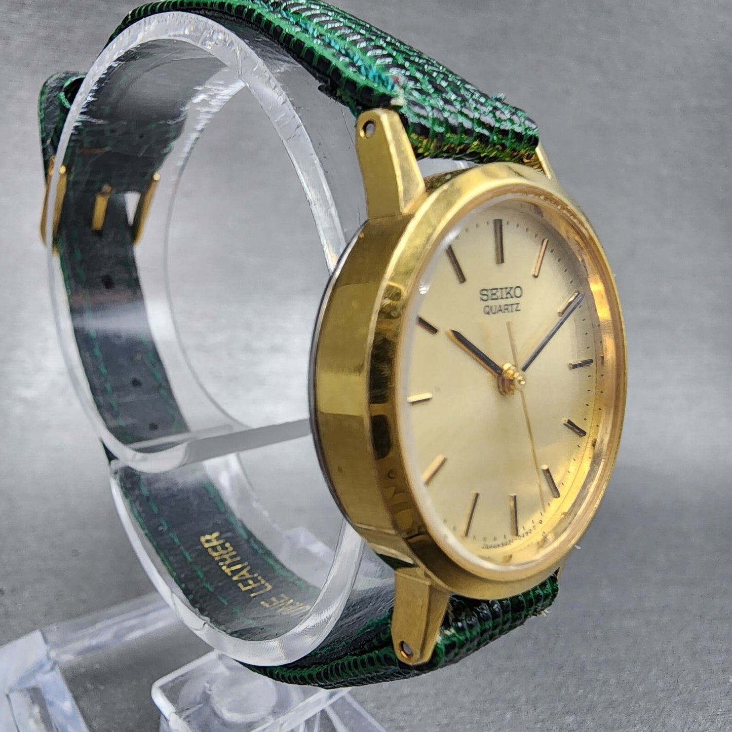 Seiko Watch Women 24mm Gold Dial Gold Tone Round 54210090 New Battery3