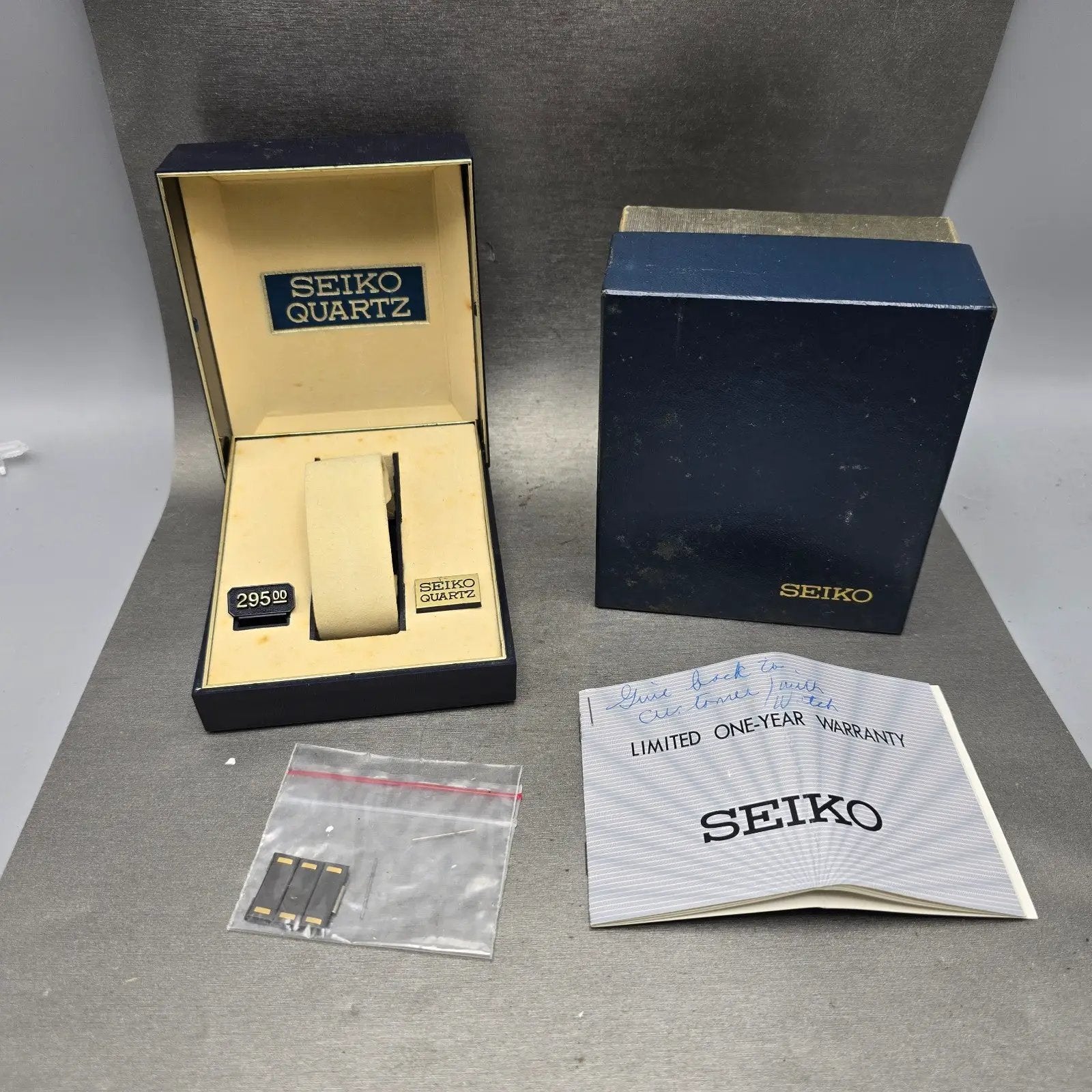 Seiko Tank Watch Men 26mm Gray Dial Two Tone Octagon 7430-5479 New Battery W/Box14