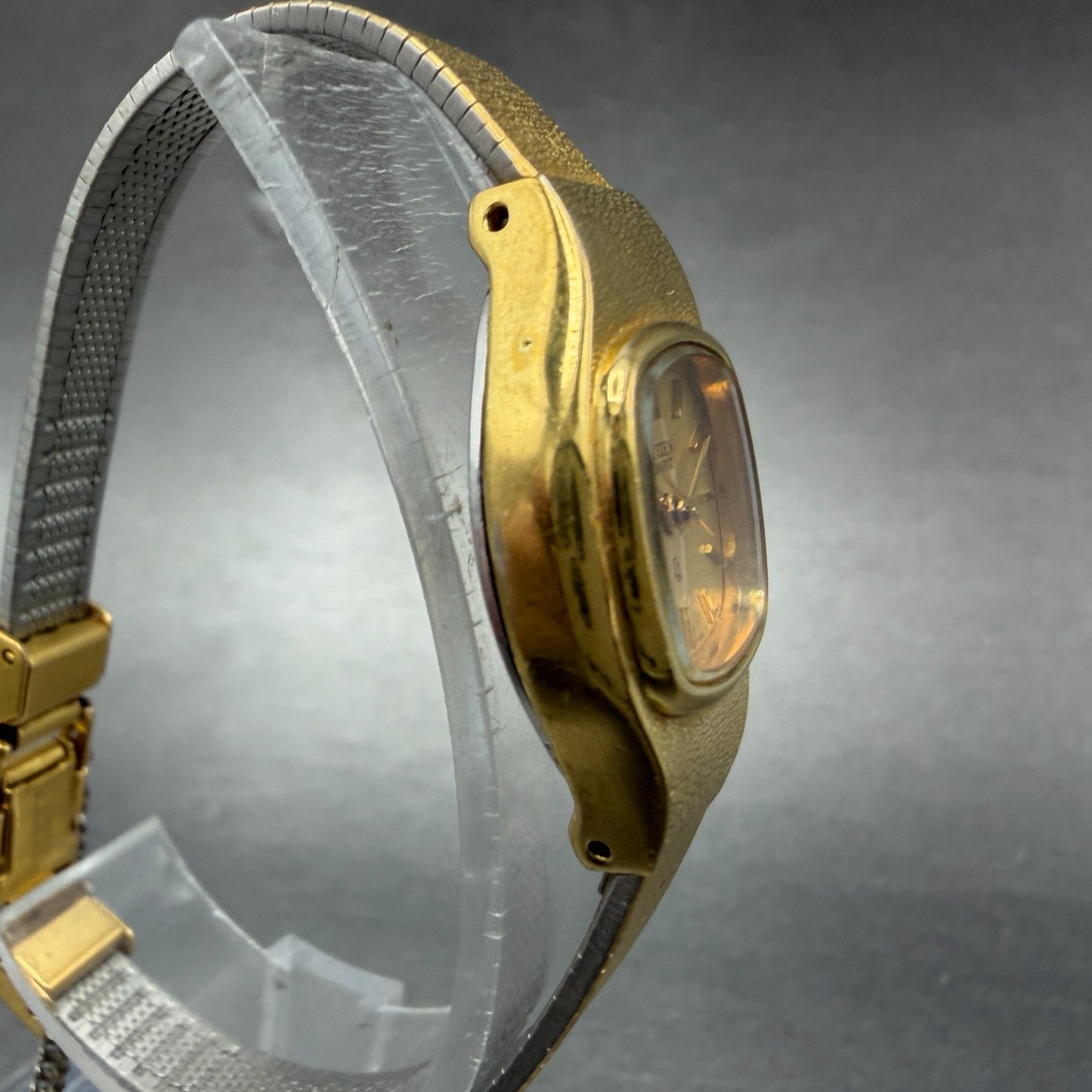 Citizen CQ Watch Women 19mm Gold Dial Gold Tone Square 4031-S01931 New Battery3