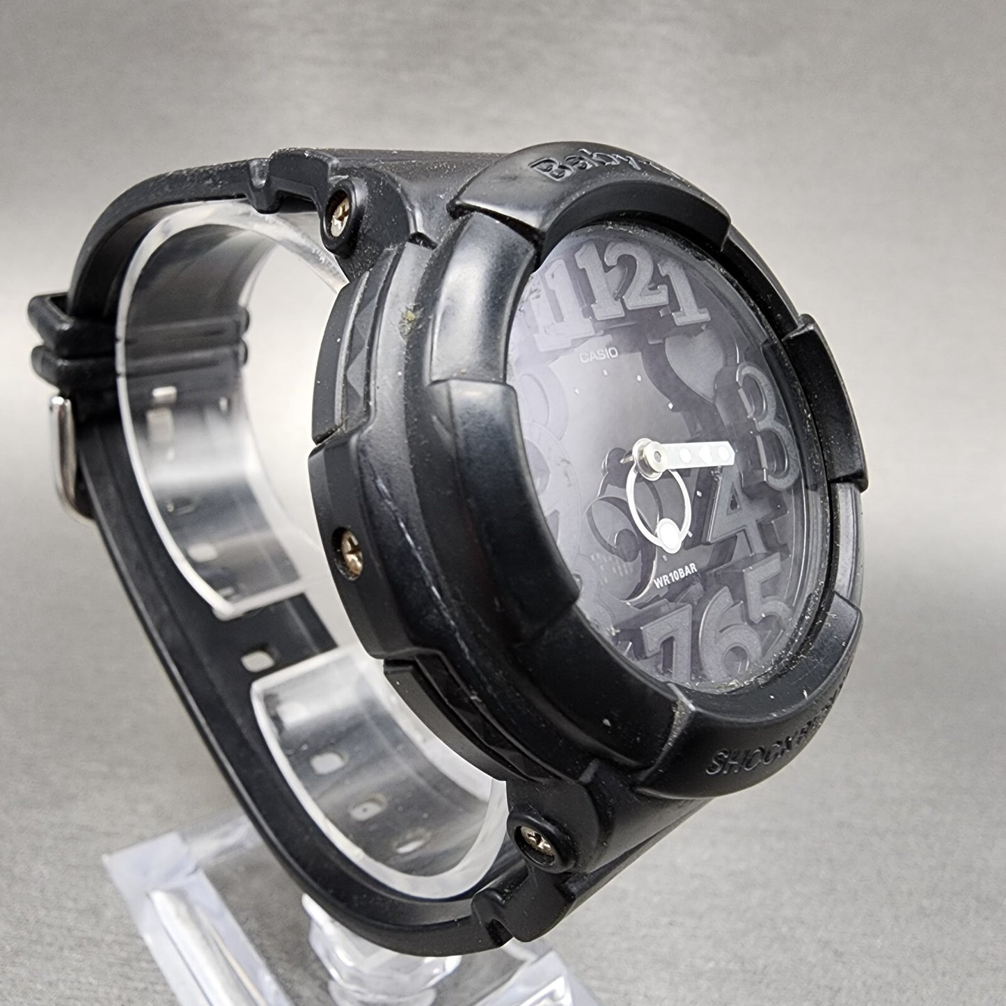 Casio BabyG Watch Women  42mm Analog Digital Black Tone Round BGA131 New Batt3