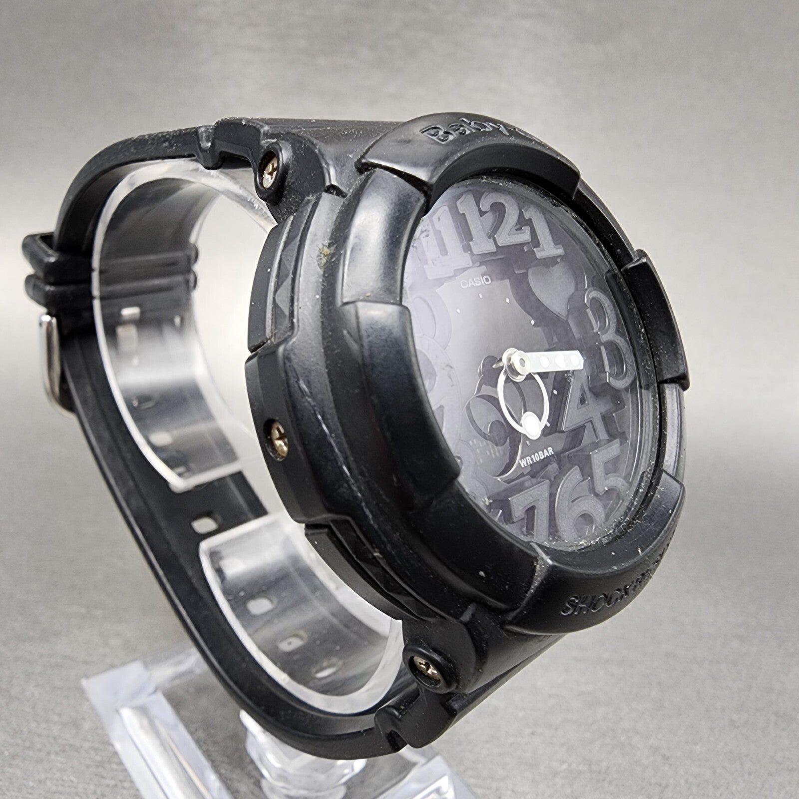 Casio BabyG Watch Women  42mm Analog Digital Black Tone Round BGA131 New Batt3