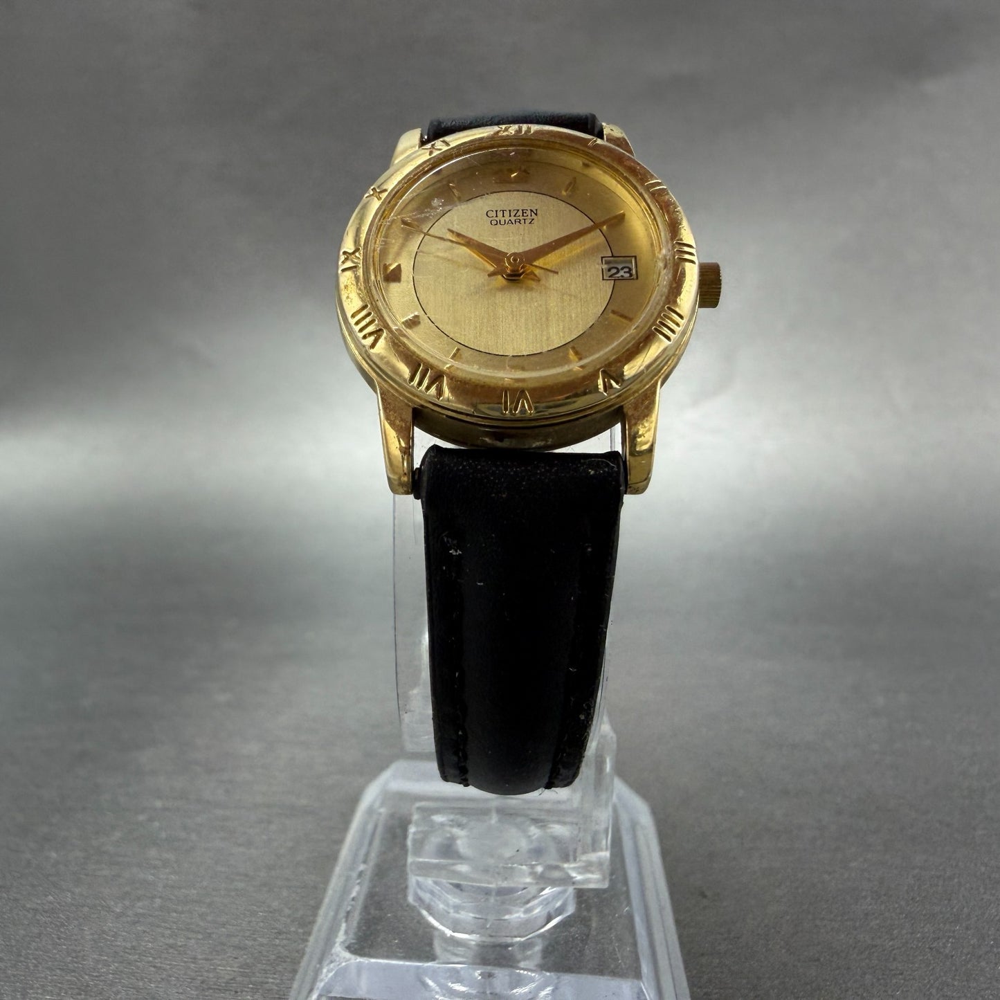 Citizen Watch Women 24mm Champagne Dial Gold Tone Date 6010-K06878 New Battery5
