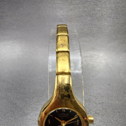 Citizen Watch Women 20mm Black Dial Gold Tone Round 5930S99230 New Battery4