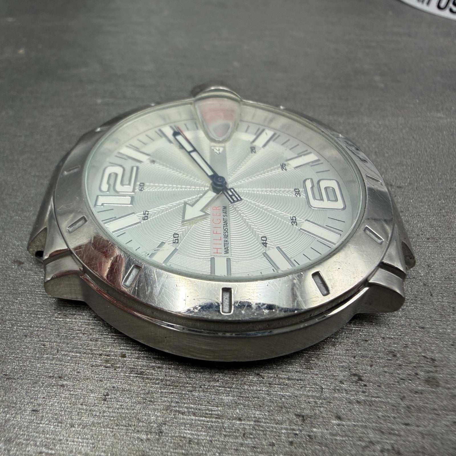 Tommy Hilfiger Watch Men 43mm Silver Dial Steel Date Round New Battery3