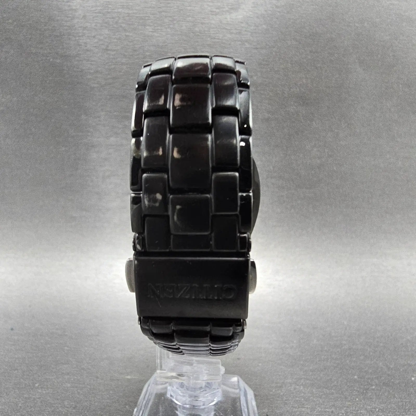 Citizen Eco-Drive Watch Men 38mm Black Dial Black Tone READ!!! E111-S063426 Runs7