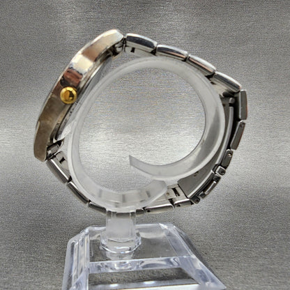 Bulova Caravelle Watch Men 40mm Black Dial two Tone Date Round 45D105 New Batt7