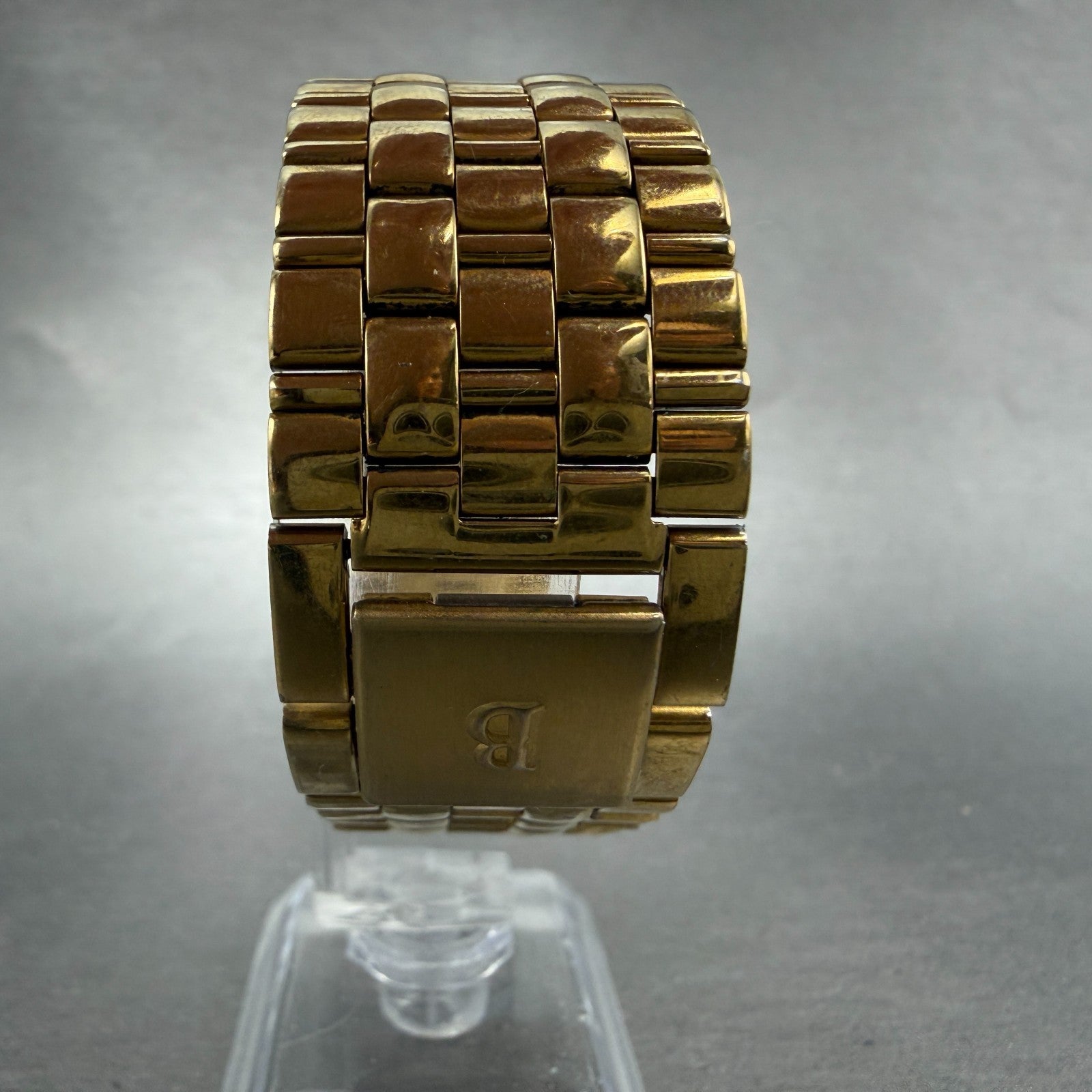Bulova Tank Watch Men 23mm Black Dial Gold Tone Rectangle 97D03 PARTS Diamond8