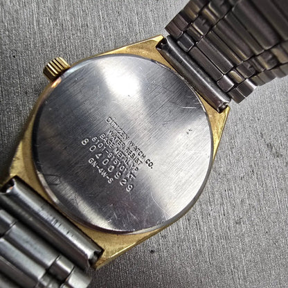 Citizen CQ Watch Men 33mm Champagne Dial Gold Tone Daydate 6101-915101 New Batt10