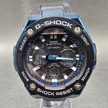 Casio G-Shock GST-S300G Watch Men 49mm Digital Black Blue Alarm Chrono Solar0
