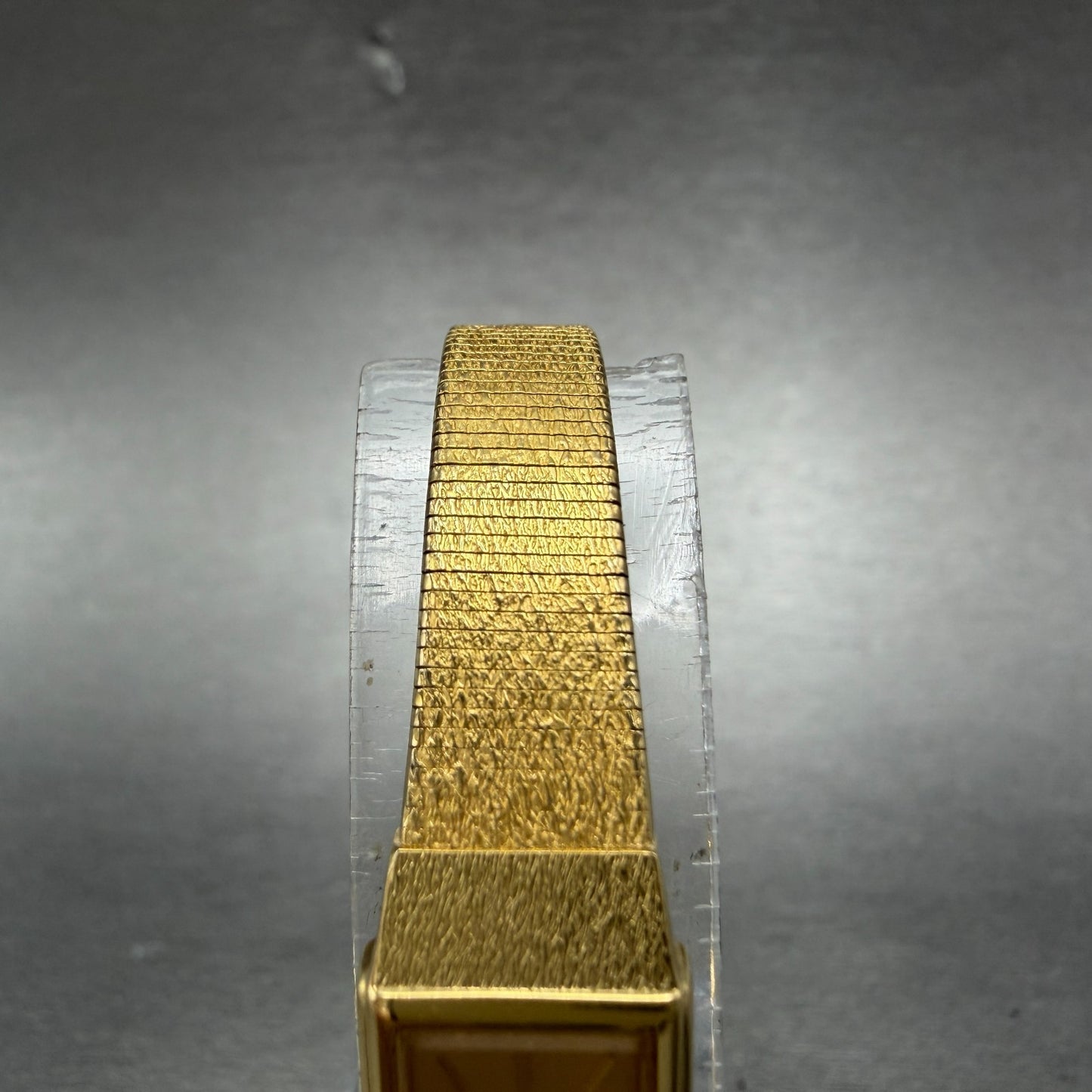 Seiko Tank Watch Women 12mm Champagne Dial Gold Tone 2e20-6479 New Battery ABGH4