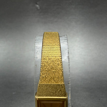 Seiko Tank Watch Women 12mm Champagne Dial Gold Tone 2e20-6479 New Battery ABGH4