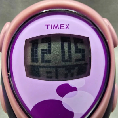 Timex Wrist Rave Watch Kids 37mm Purple Alarm Daydate Oval New Battery VTG1