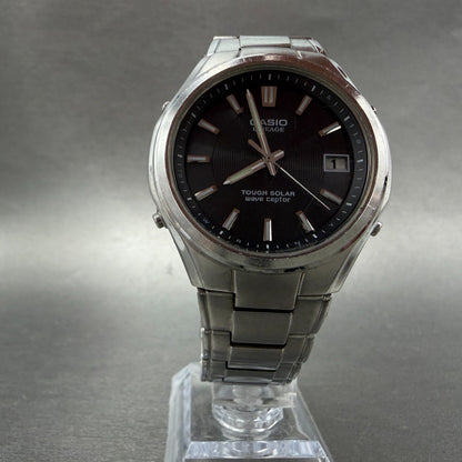 Casio Lineage Watch men 38mm Black Dial Steel Date Round Solar LIW-120 Runs5