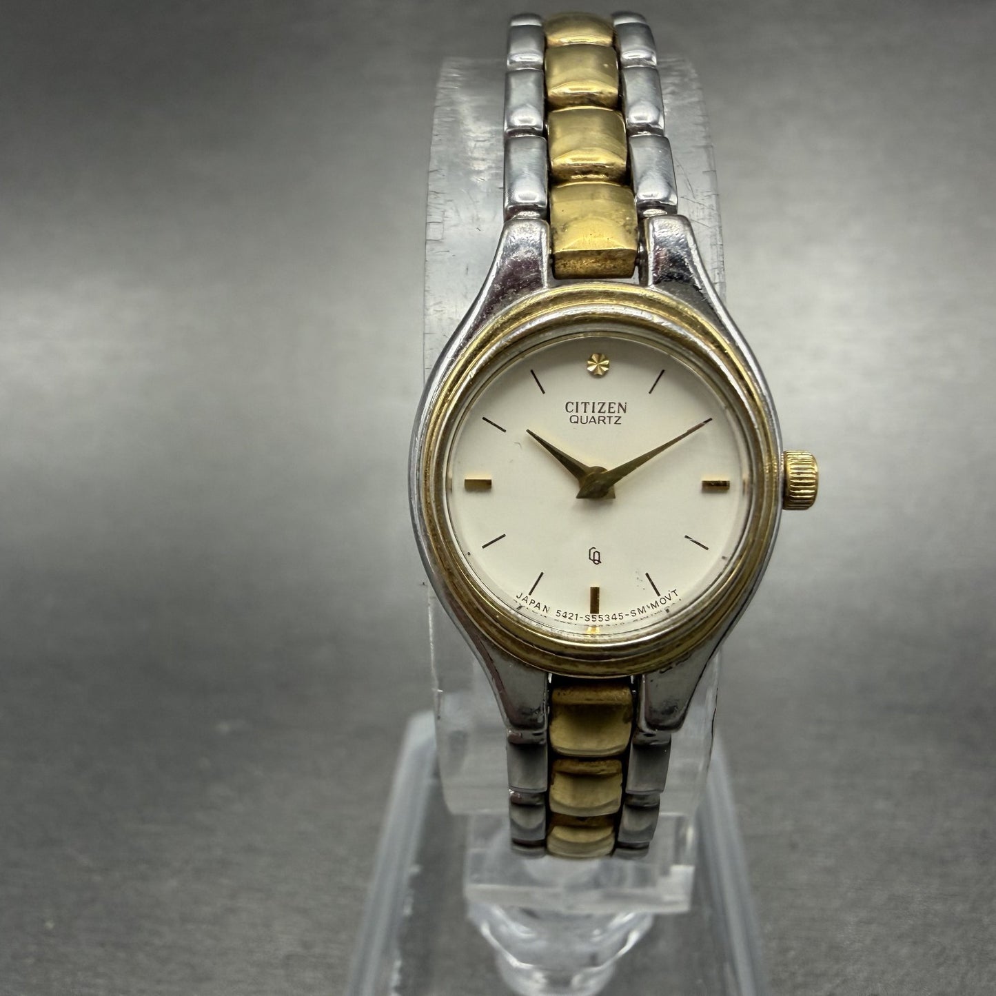 Citizen Watch Women 18mm White Dial Two Tone Oval 5421-S17888 New Battery VTG0