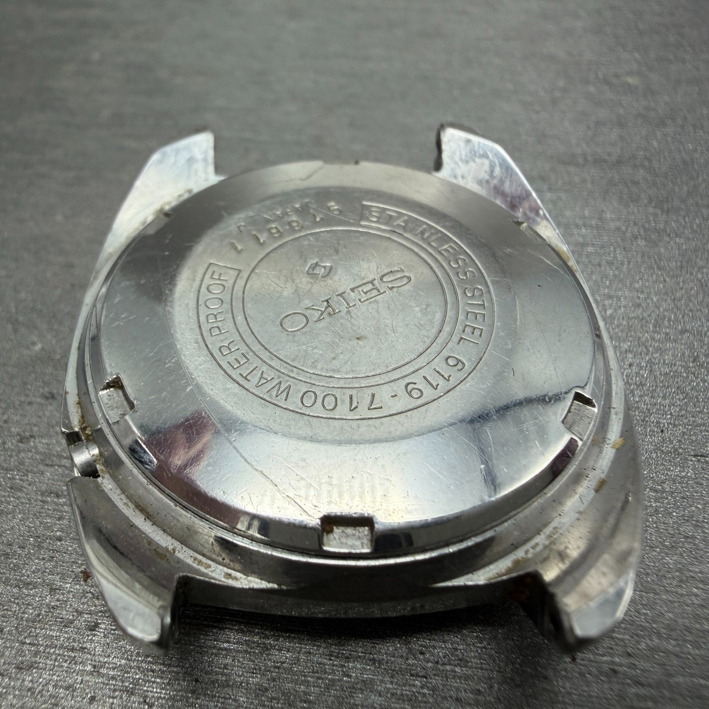 Seiko 5 Automatic Watch Men 35mm Silver Dial Silver Tone Daydate 6119-7100 PARTS8