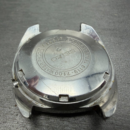 Seiko 5 Automatic Watch Men 35mm Silver Dial Silver Tone Daydate 6119-7100 PARTS8