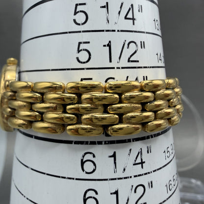 Seiko Watch Women 20mm White Dial Gold Tone Round V400-0990 New Battery ABC10