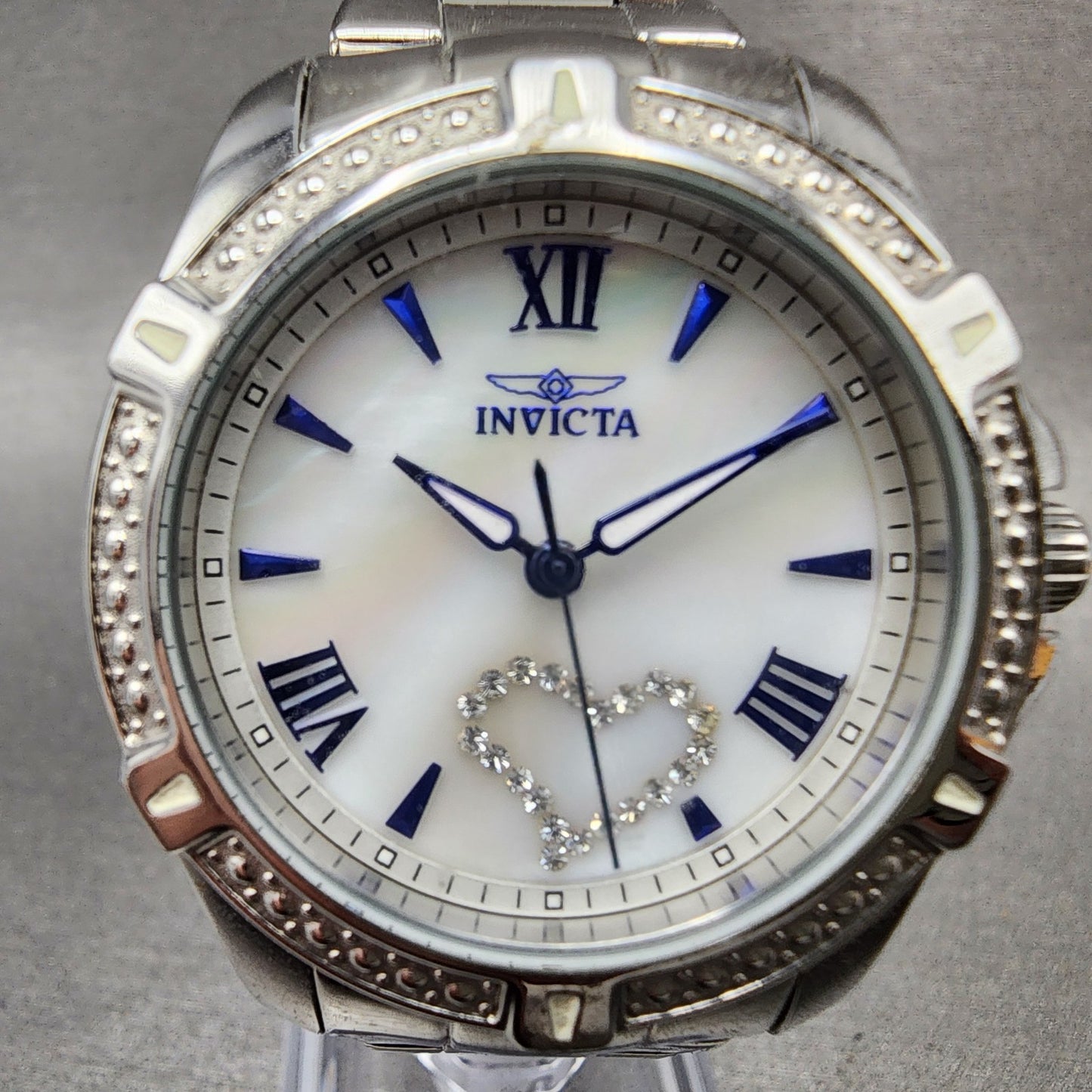 Invicta Angel Watch Women 35mm MOP Dial Silver Tone Round 23655 New Battery1