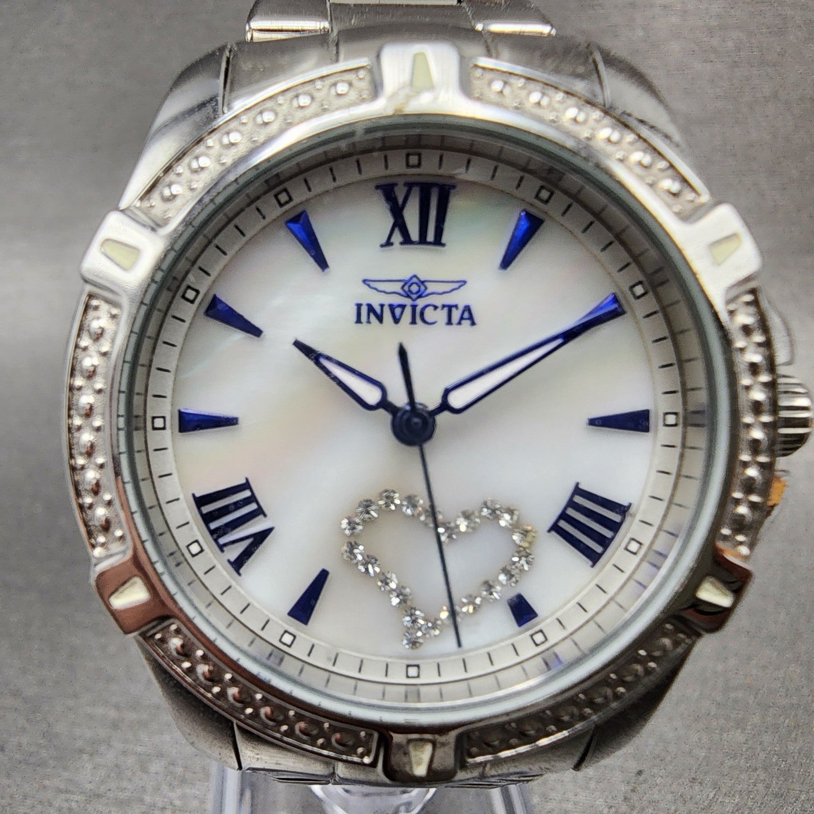 Invicta Angel Watch Women 35mm MOP Dial Silver Tone Round 23655 New Battery1