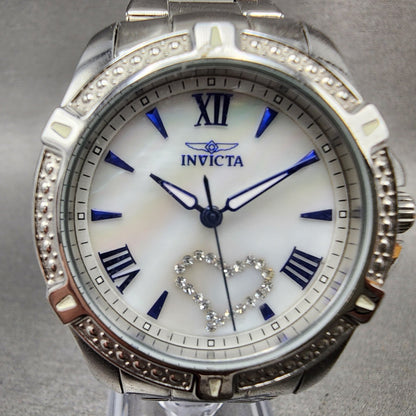 Invicta Angel Watch Women 35mm MOP Dial Silver Tone Round 23655 New Battery1