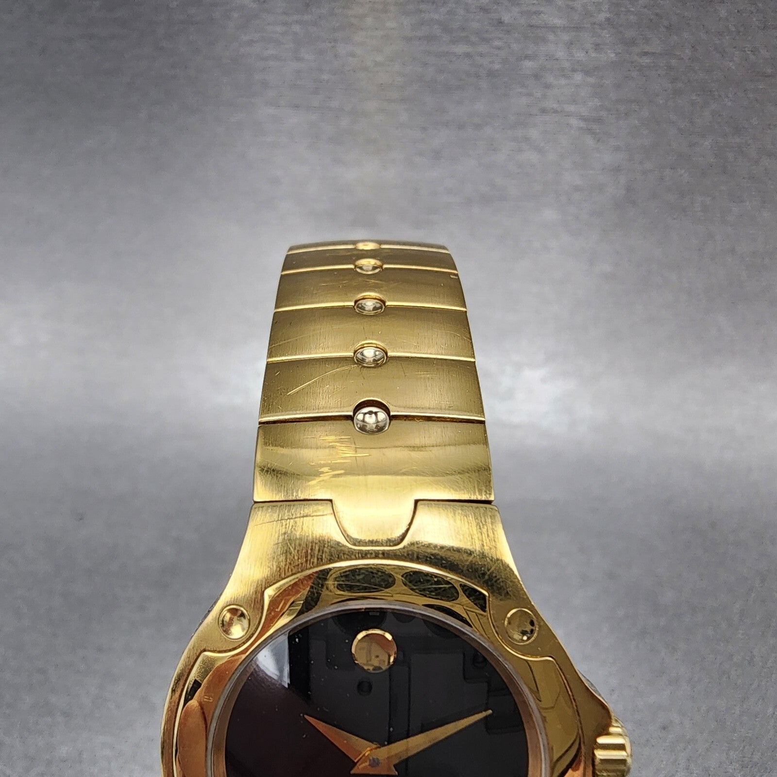 Movado Sports Edition Watch Women 27mm Black Dial Gold Tone Round 88.G4.18515