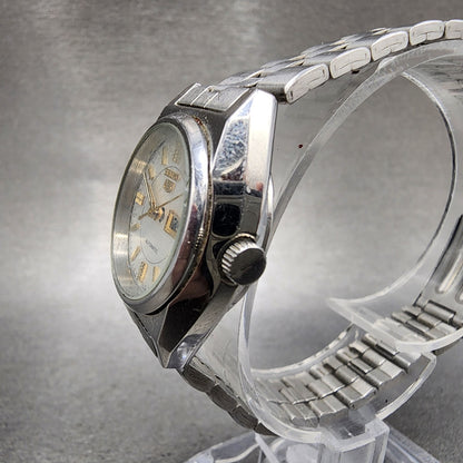 Seiko 5 Automatic Watch Women 26mm Silver Tone Daydate 42060460 PARTS3