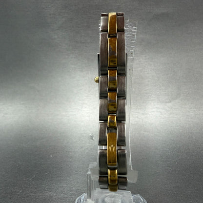Bulova Tank Watch Women 14mm Silver Dial Two Tone Rectangle 98T60 New Battery7