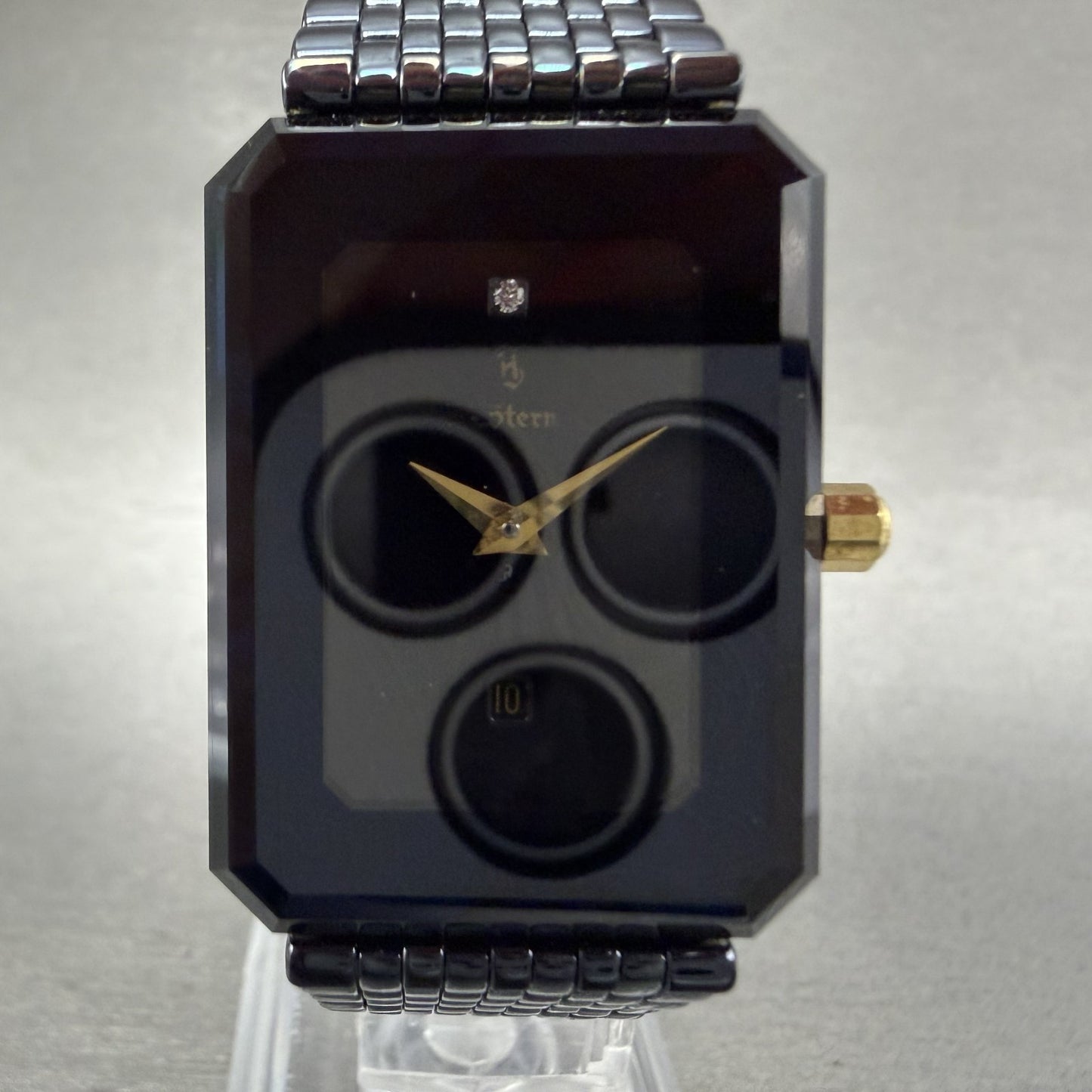 H. Stern Safira Watch Women 24mm Blue Dial Blue Tone Rectangle New Battery1