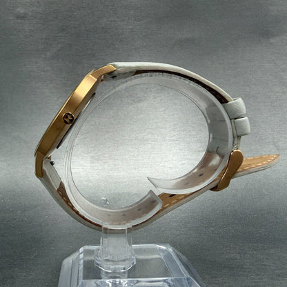 MVMT Boulevard Watch Women 38mm White Dial Rose Gold Tone Leather New Battery L6