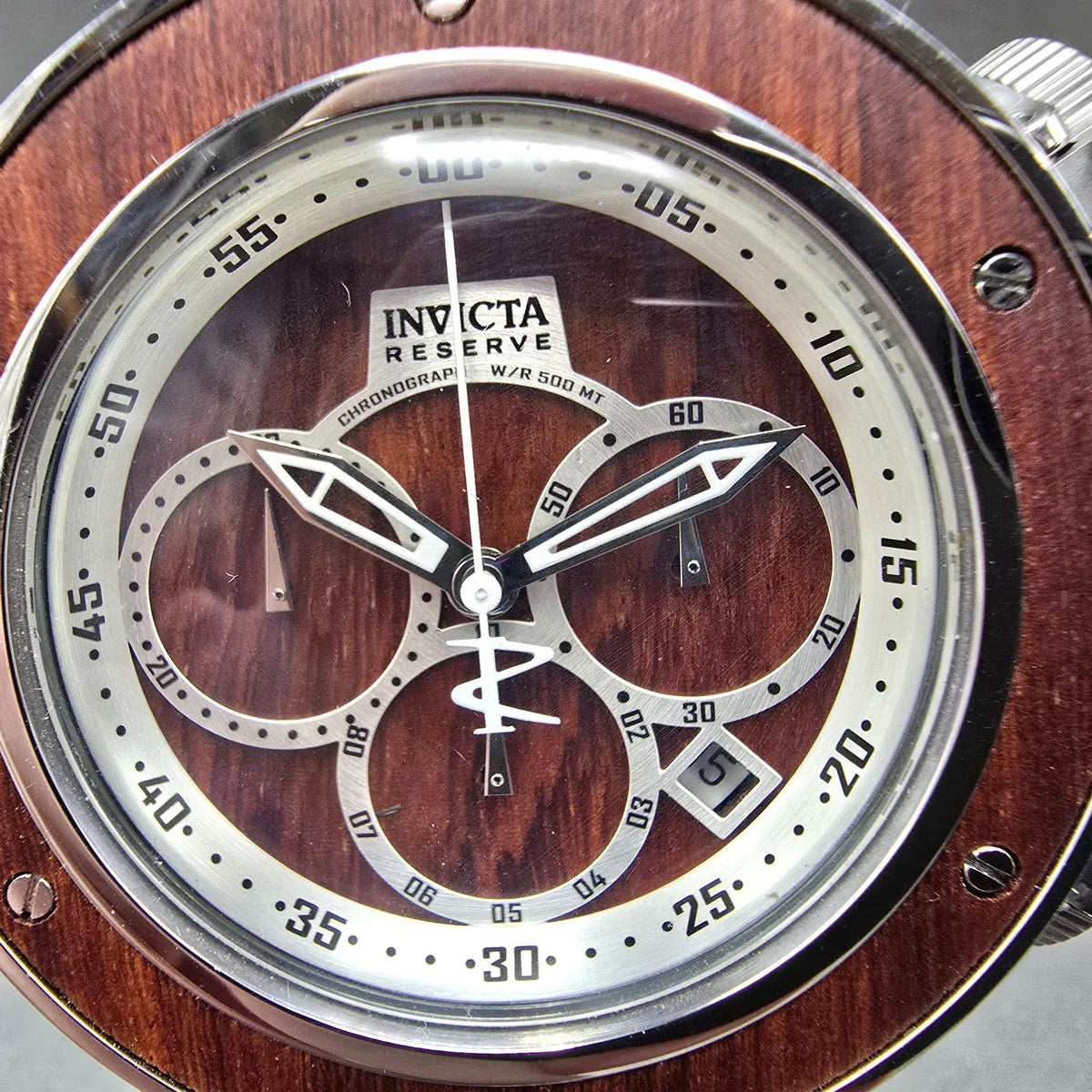 Invicta Reserve Subaqua Sea Dragon Watch Men 52mm Wood Dial Steel New Batt 229382