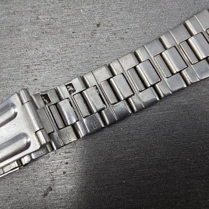 Seiko SQ Bracelet 19mm Stainless Steel Silver Tone Tri Folding Clasp VTG 111S8