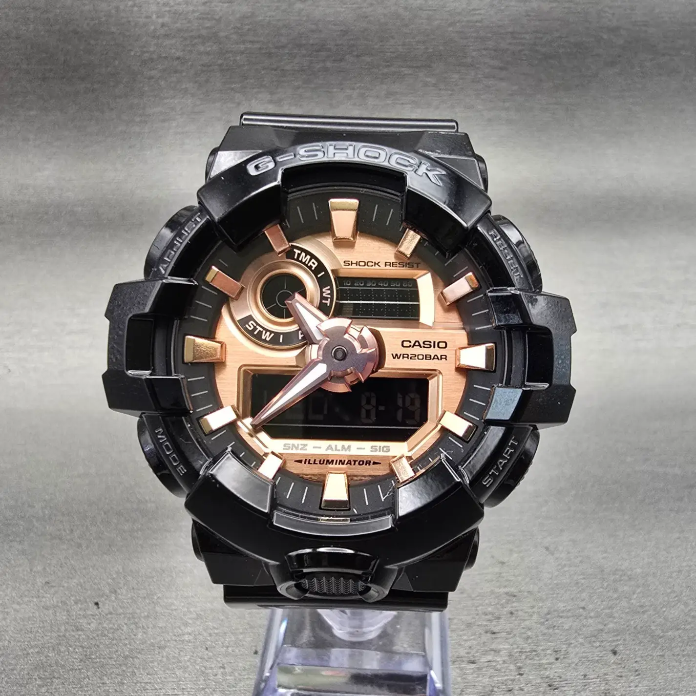 Casio G-Shock GA-700MMC Watch Men 53mm Rose Gold Dial Black Chrono Alarm New Bat0
