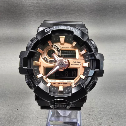 Casio G-Shock GA-700MMC Watch Men 53mm Rose Gold Dial Black Chrono Alarm New Bat0