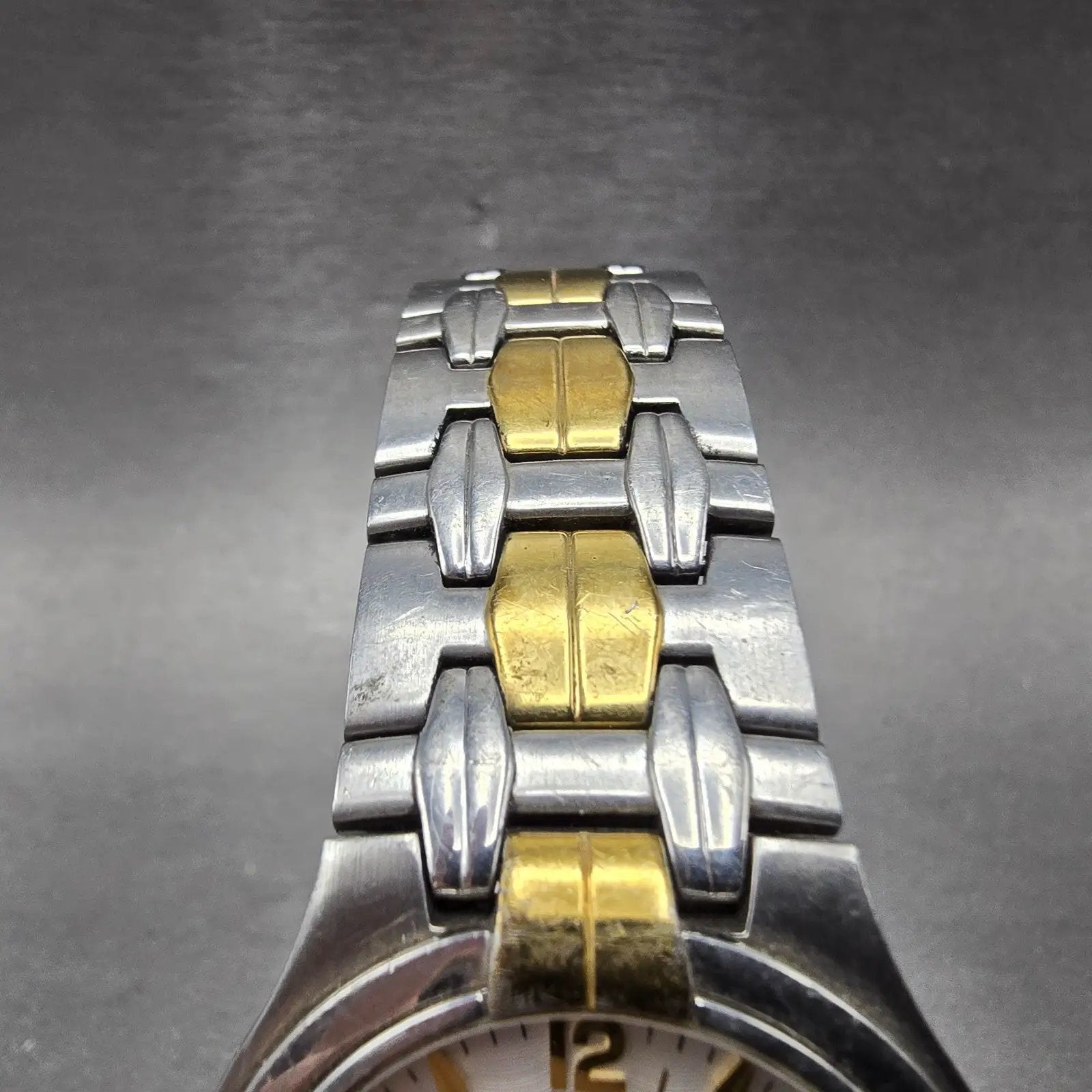 Wittnauer Watch Men 35mm White Dial Two Tone Date Round 12B01 New Battery4