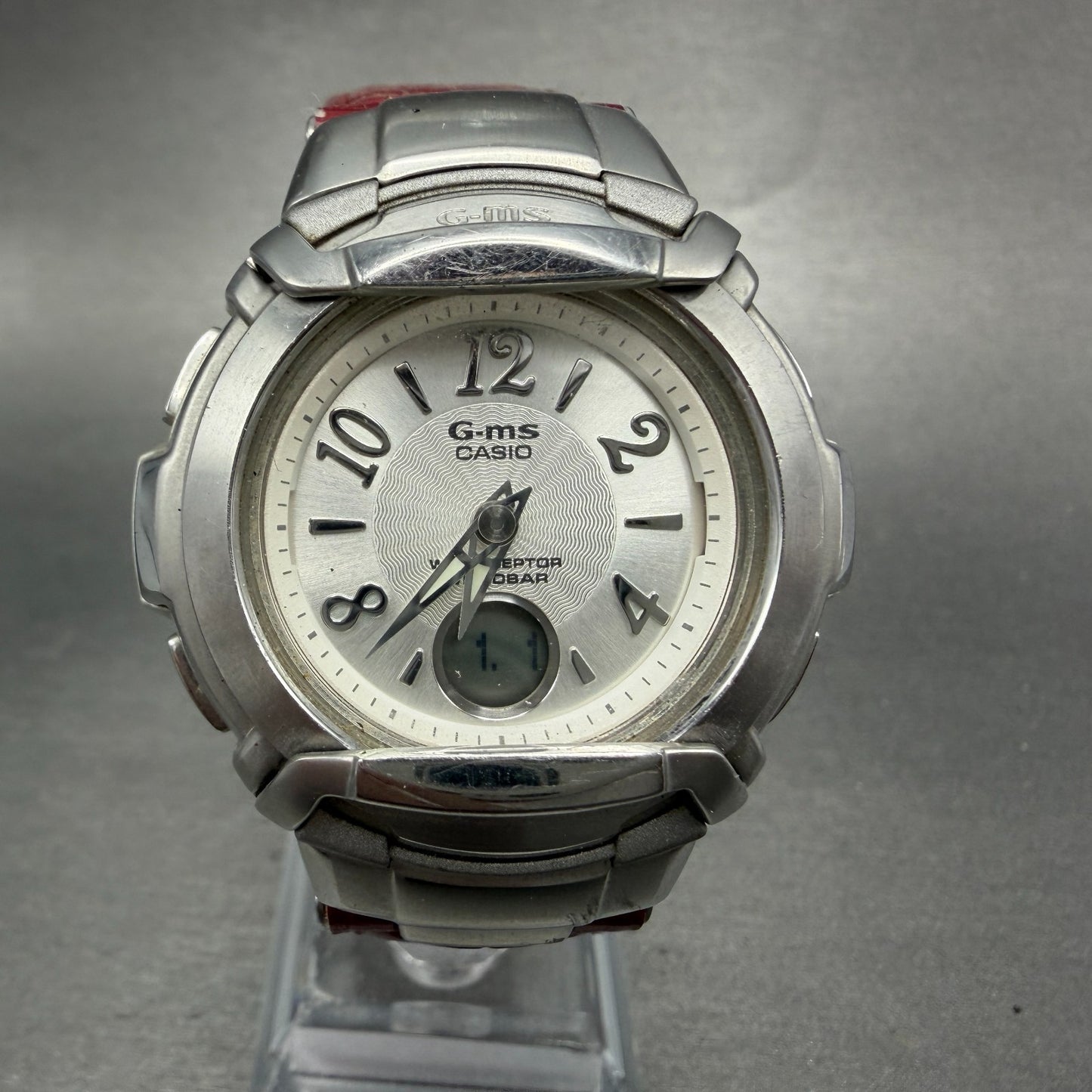 Casio baby-G Watch Women 41mm Silver Dial Steel Case MSCG-1100L New Battery0