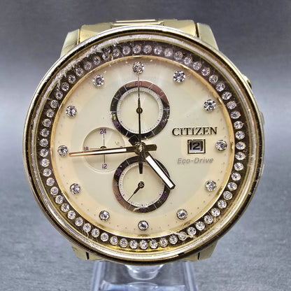 Citizen Eco-Drive Nighthawk Chronograph Watch Men 43mm Gold FB3002-53P PARTS0