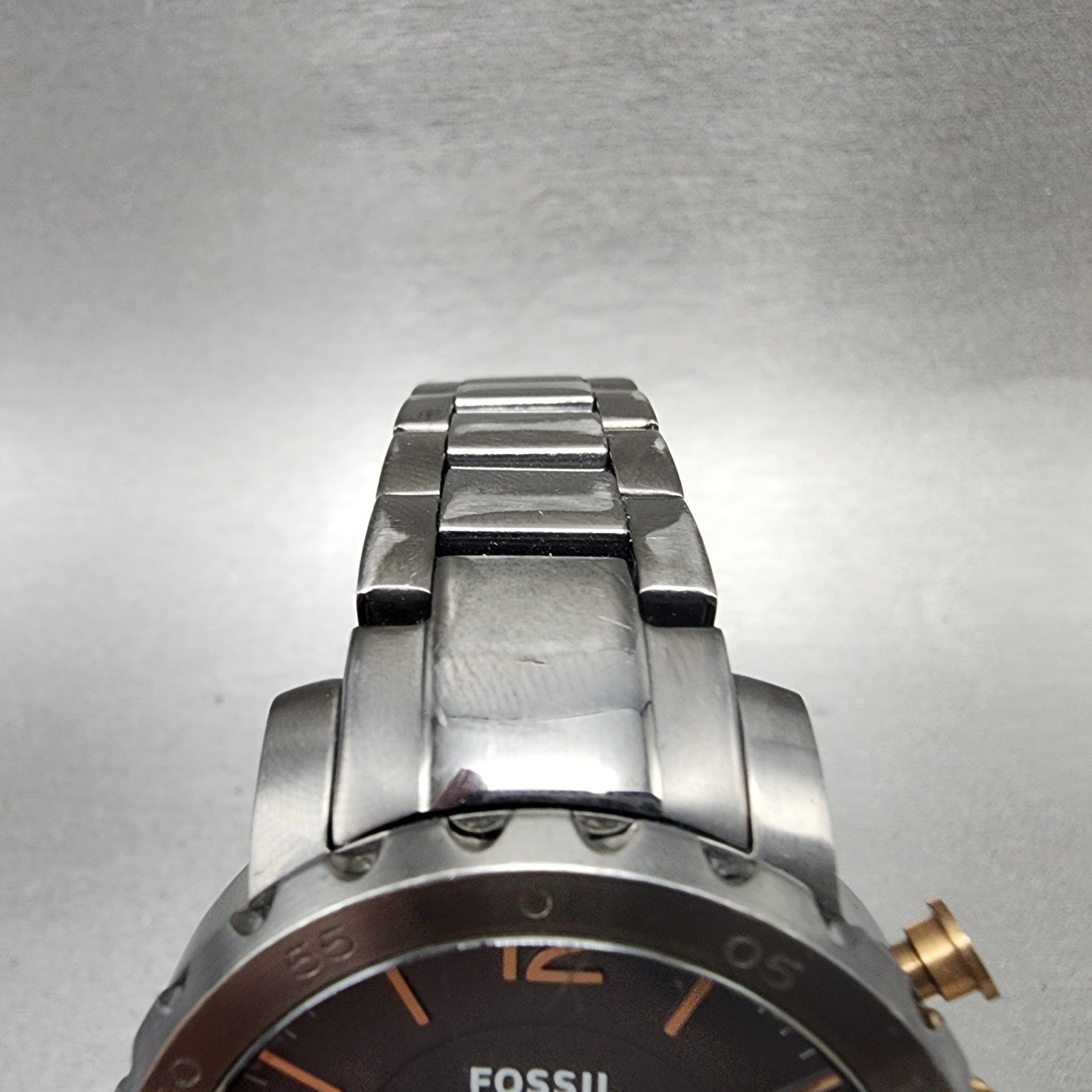 Fossil Chronograph Watch Women 39mm Black Dial Gray Tone Date AM4431 New Battery4