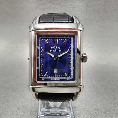 Rotary Revelation Watch Men 32mm Blue White Dial Small Seconds Reversible READ!!4