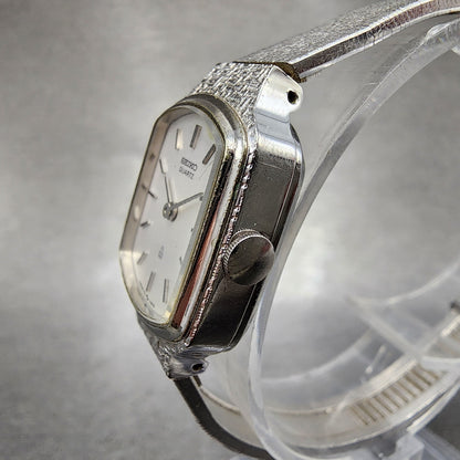 Seiko Tank Watch Women 19mm Silver Dial Silver Tone 435010 New Battery2