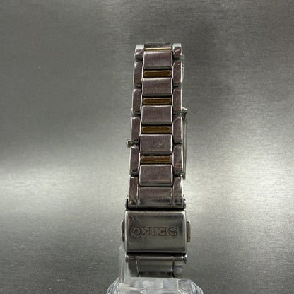 Seiko Tank Watch Women 21mm White Dial Two Tone Rectangle 1N00-0RT0 New Battery7